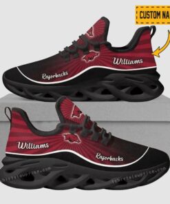 Arkansas Razorbacks Red Black Max Soul Shoes | Personalized Name