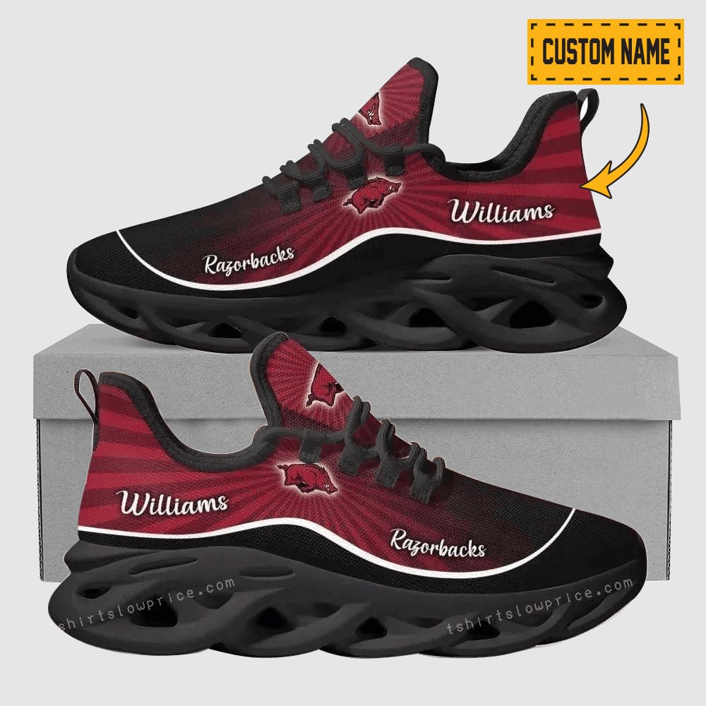 Customized Virginia Tech Hokies Maroon Max Soul Shoes With Personalized Name