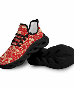 Beige And Red Holly Leaf And Berries Pattern Max Soul Shoes