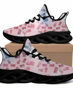 Black American Flag Pattern Max Soul Shoes With Blurred Background Design