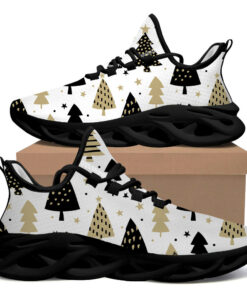 Black And Beige Christmas Trees And Stars Max Soul Shoes