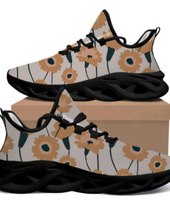 Black And Brown Pastel Floral Pattern Max Soul Shoes