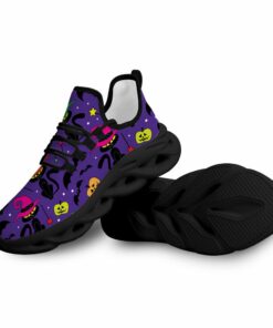 Black And Colorful Wizard Cats On Violet Background Max Soul Shoes