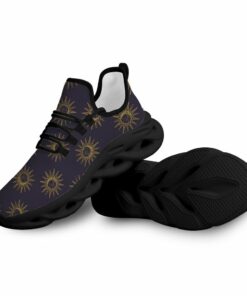 Black And Gold Sun Moon Max Soul Shoes On Dark Background