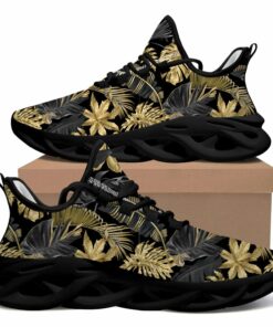 Black And Gold Tropical Plants Jungle Theme Max Soul Shoes