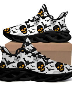 Black And Gray Human Skulls With Bats Max Soul Shoes