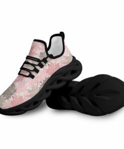 Black And Pink Autumn Maple Leaves Transparent Max Soul Shoes