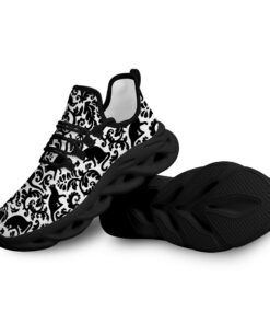 Black And White Cat Damask Max Soul Shoes