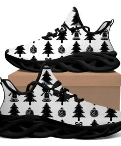 Black And White Christmas Tree And Bell Max Soul Shoes