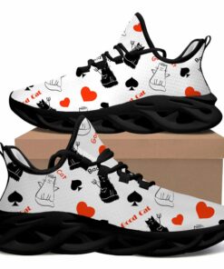 Black And White Funny Cats Spades And Hearts Max Soul Shoes