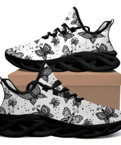 Black And White Illustration Of Beautiful Butterflies Max Soul Shoes