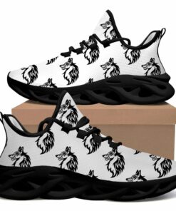 Black And White Wolf Face Traditional Tattoo Max Soul Shoes