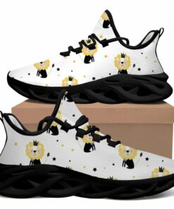 Black And Yellow Lion And Star Max Soul Shoes | Happy Lions And Stars