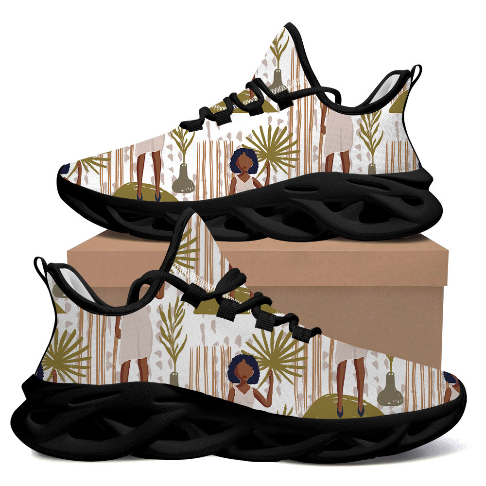 Black Human Skulls And Gold Rays Max Soul Shoes