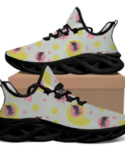 Black Dog Motif Cartoon Background Max Soul Shoes