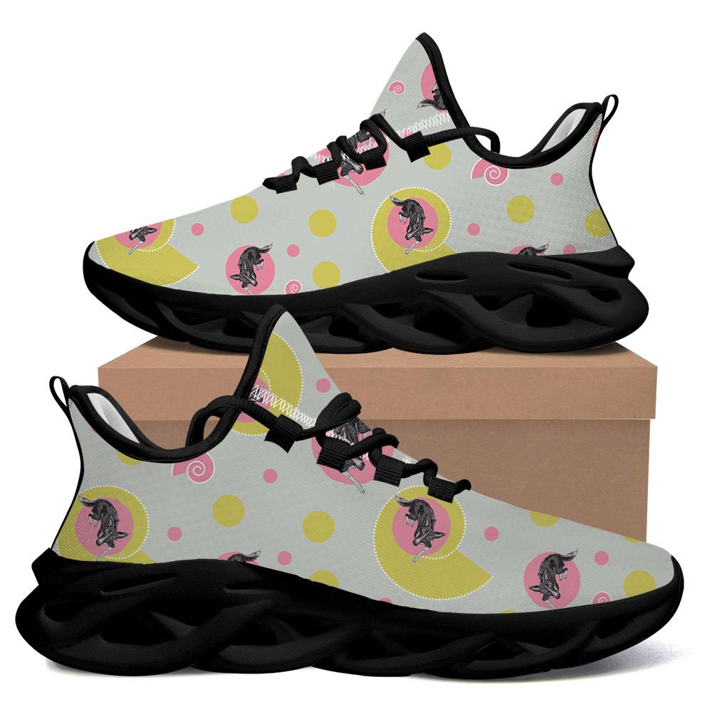 Magical Unicorn And Stars Pattern Black Silhouette Max Soul Shoes