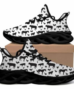 Black Domestic Animals Silhouette And Horses Max Soul Shoes