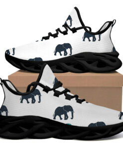 Black Elephant Walking On White Background Max Soul Shoes