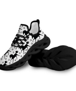 Black Galloping Horses And Horseshoes On White Max Soul Shoes