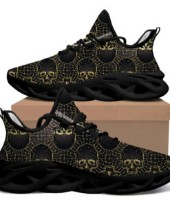 Black Human Skulls And Gold Rays Max Soul Shoes