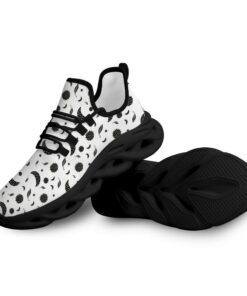 Black Moon Sport Sneakers With Cute Flowers And Leaves Design | Max Soul Shoes