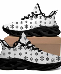 Black Outline Christmas Snowflakes On White Background Max Soul Shoes