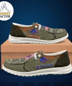 Boise State Broncos Personalized Name Camo Hey Dude Shoes Sneakers