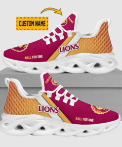 Brisbane Lions Max Soul Personalized Name Sport Sneakers | Customized Brisbane Lions Shoes