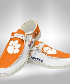 Clemson Tigers Custom Name Hey Dude Shoes Sneakers V1