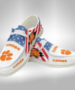 Clemson Tigers Custom Name Hey Dude Shoes Sneakers V7