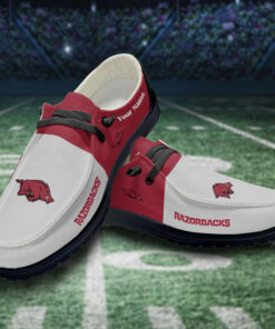 Custom Arkansas Razorbacks Hey Dude Shoes – Personalized Name Shoes