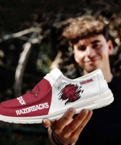 Custom Arkansas Razorbacks Name Hey Dude Shoes Sneakers V4