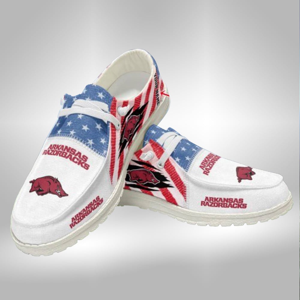 Arkansas Razorbacks Hey Dude Shoes – Personalized Sneakers V3