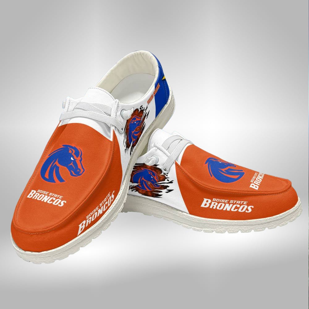 Custom Boise State Broncos Name Hey Dude Shoes Sneakers V4