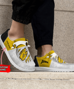 Custom Iowa Hawkeyes Hey Dude Shoes With Personalized Name