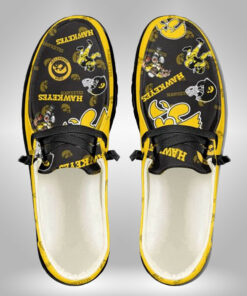 Custom Iowa Hawkeyes Mascot Logo Hey Dude Shoes With Personalized Name