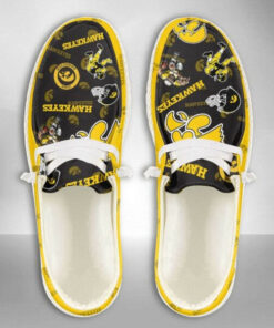 Custom Iowa Hawkeyes Mascot Logo Hey Dude Shoes With Personalized Name