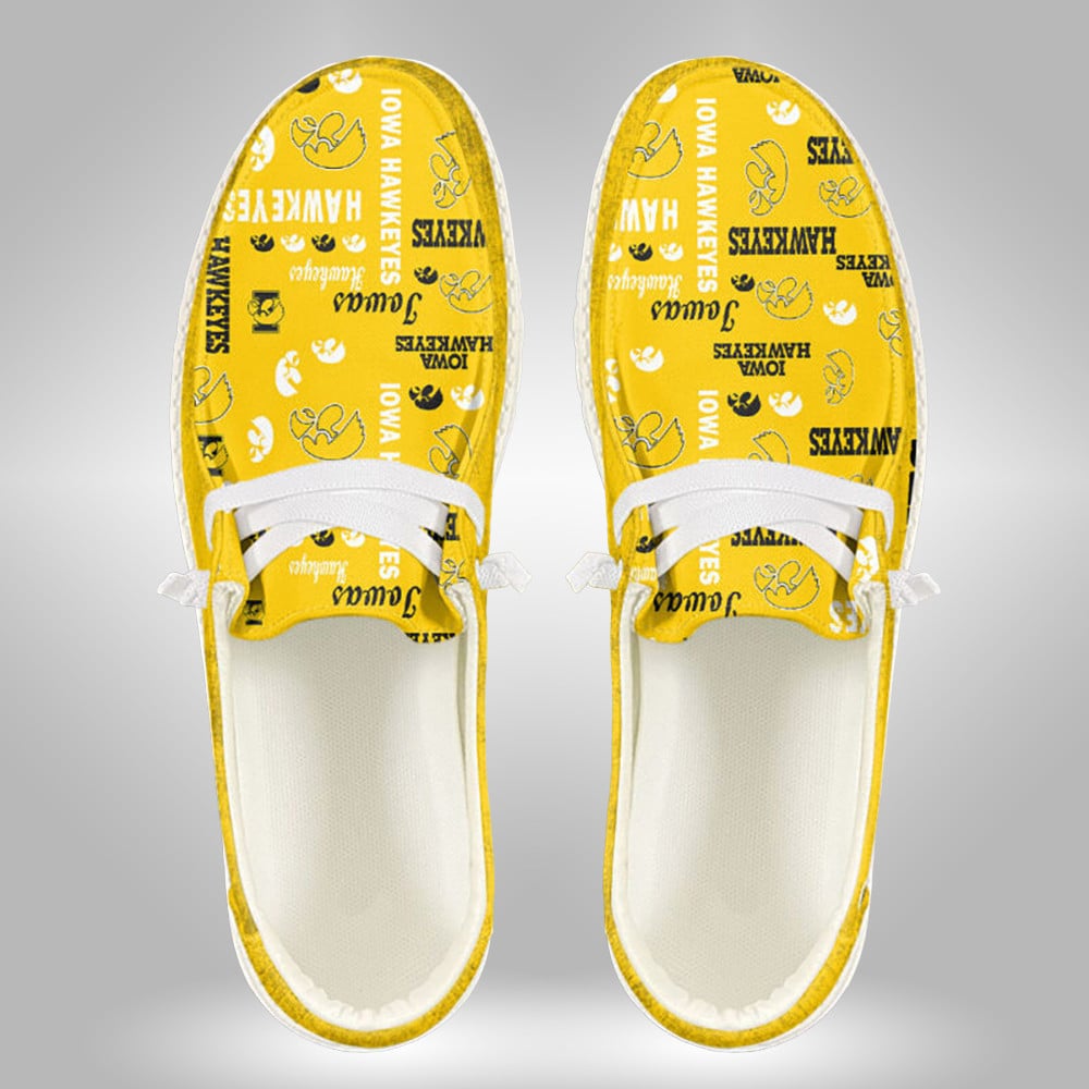 Iowa Hawkeyes Custom Name Hey Dude Shoes – Personalized Ui Sneakers