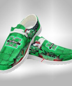 Custom Marshall Thundering Herd Name Hey Dude Shoes Sneakers V6