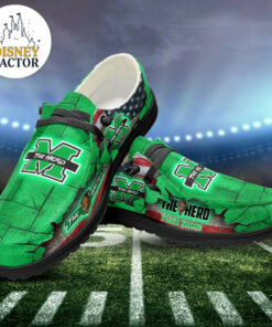 Custom Marshall Thundering Herd Name Hey Dude Shoes Sneakers V6