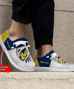 Custom Michigan Wolverines Hey Dude Shoes With Personalized Name