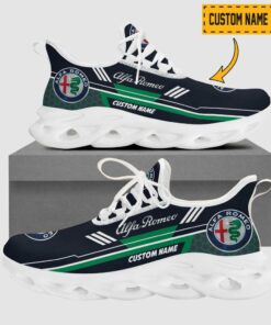 Custom Name Alfa Romeo Logo And Hexagon Pattern Design Max Soul Shoes