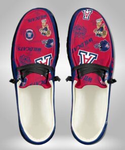 Custom Name Arizona Wildcats Mascot Logo Hey Dude Shoes