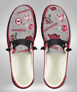 Custom Name Arkansas Razorbacks Mascot Logo Hey Dude Shoes