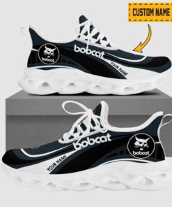 Custom Name Bobcat Wave Line Logo Design Clunky Sneakers