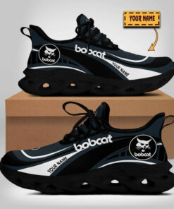 Custom Name Bobcat Wave Line Logo Design Clunky Sneakers