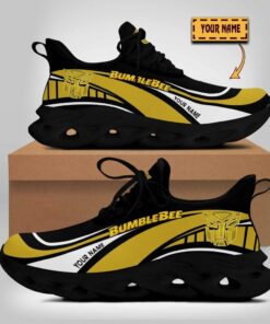 Custom Name Bumblebee Wave Line Logo Design Clunky Sneakers