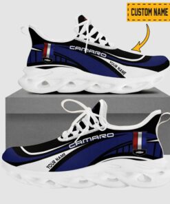 Custom Name Chevrolet Camaro Wave Line Logo Design Clunky Sneakers