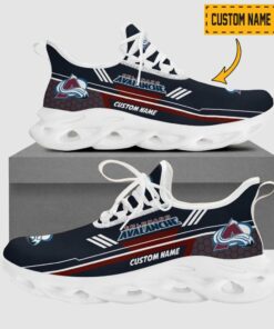 Custom Name Colorado Avalanche Max Soul Sneakers | Hexagon Pattern