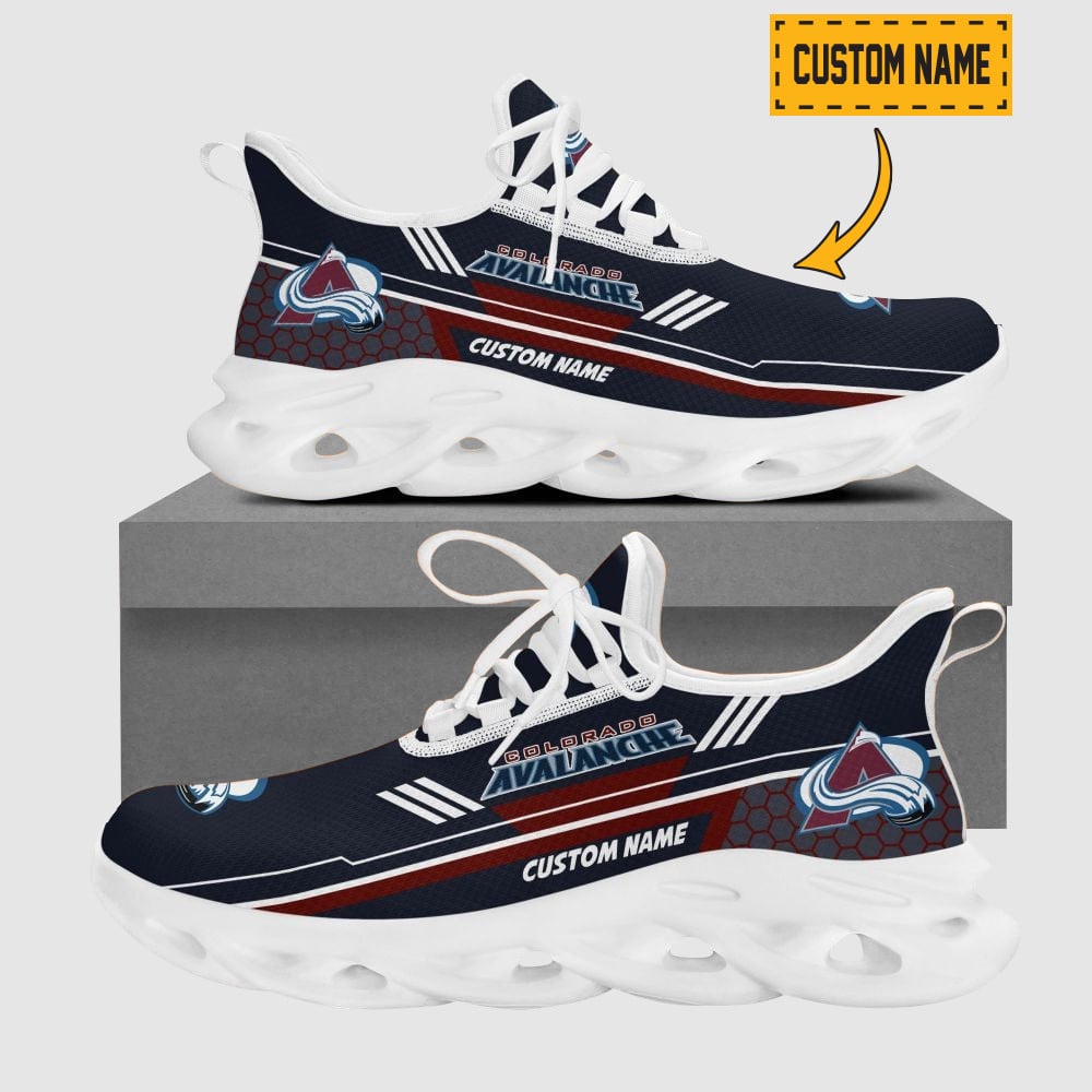 Personalized Name Florida Panthers Max Soul Sneakers | Hexagon Pattern